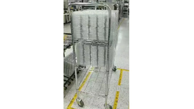 電子無(wú)塵車間潔凈車間防靜電物料周轉(zhuǎn)車金屬小推車